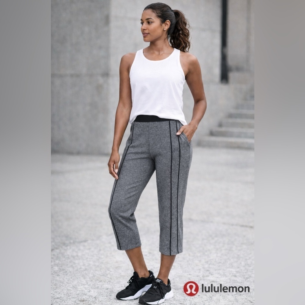 Lululemon Womens Light Strides Crop Pant Sz 6 Heathered Dark Gray 23" Athleisure